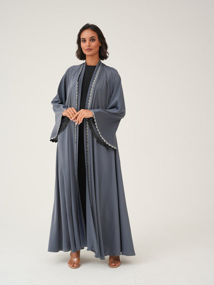 Umbrella cut silk Abaya