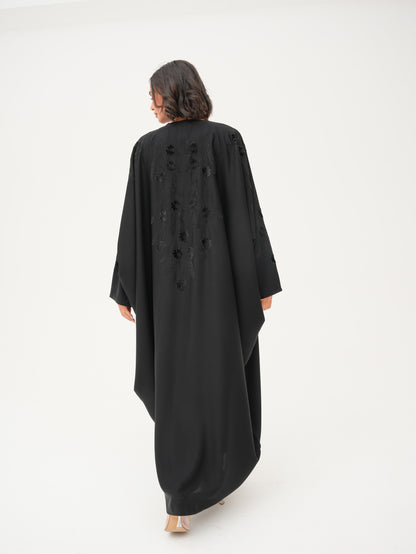 Farasha abaya with floral embellishment