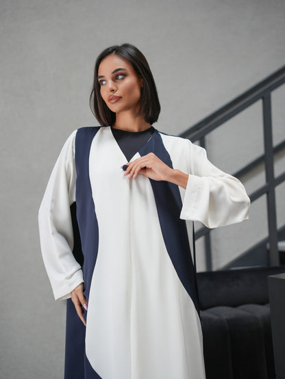 Two tone abaya cut from Korean nada